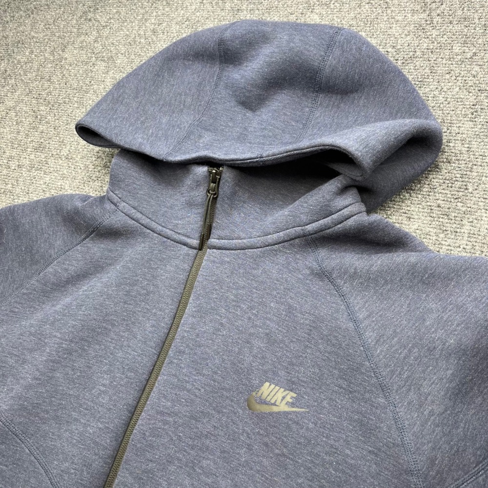 Nike Tech Fleece Full Zip Heathered Blue Hooded Jacket